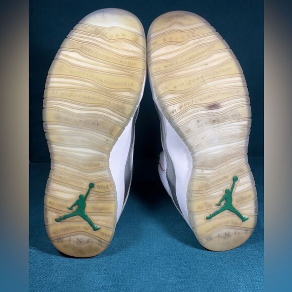 NIKE AIR JORDAN 10 RETRO WINGS WHITE CLOVER SHOES Size 14 main image 6